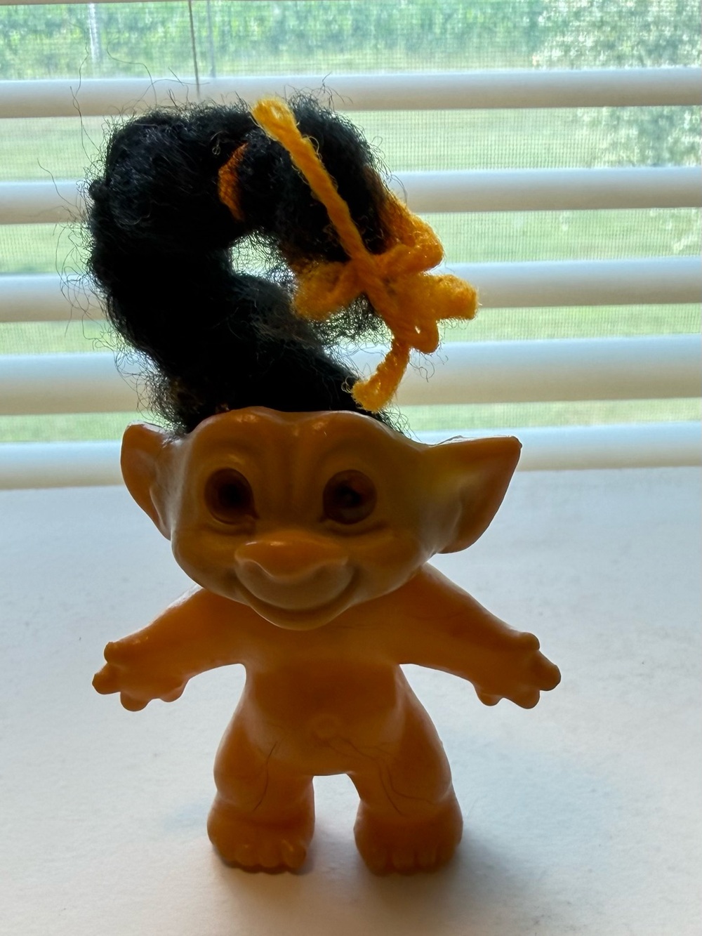 Trolls Yellow Troll Doll with Black Hair and Yellow Bow - Trolls Brand